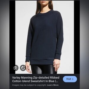 Varley Manning Sweatshirt in Navy Rib